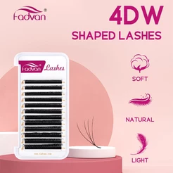 FADVAN 4D W Extensões De Cílios Em Forma De Volume Preamde Ventilador Falso Natural Com Embalagem Aleatória