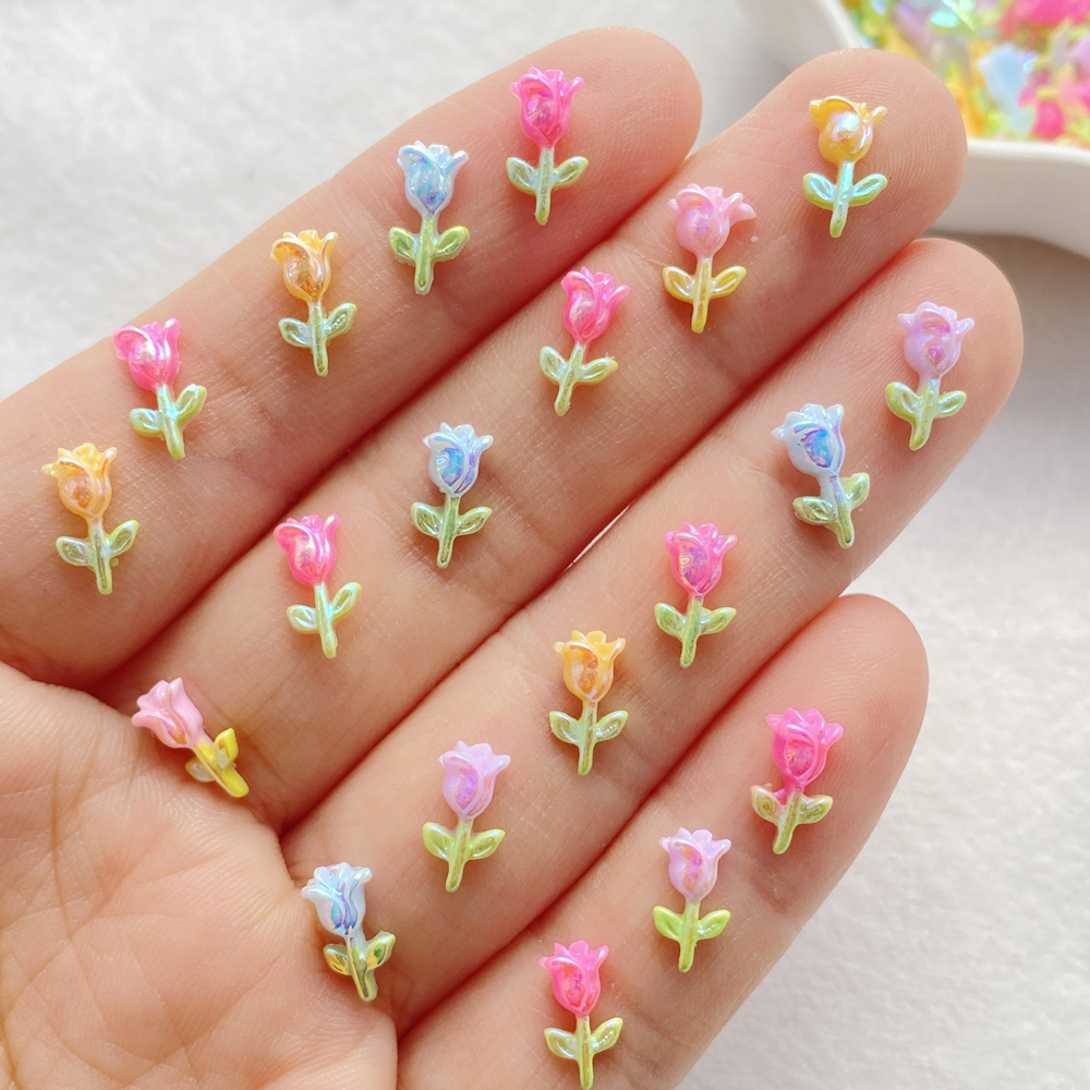 50 Peças Vibrantes Adoráveis Buquê De Rosas De Resina Amuletos De Unhas De Cristal-Apliques De Strass Multicoloridos Com em Oferta na Shopee