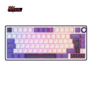 RK Royal Kludge RKR75 Blackberry Teclado Mecânico Com Fio Junta Portuguesa em Oferta na Shopee