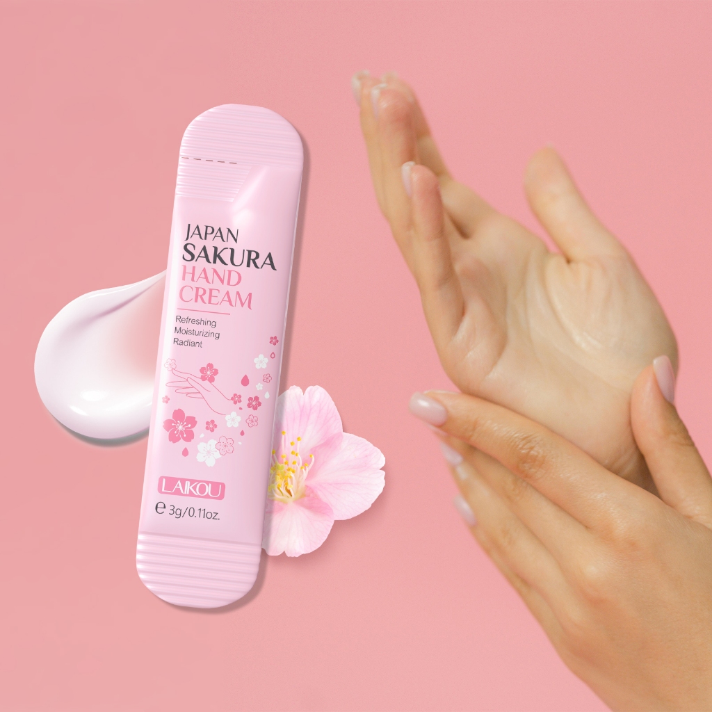 LAIKOU Japão Sakura Creme Para As Mãos 3g Suave Nutrir A Pele Hidratação De Longa Duração