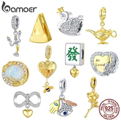 Bamoer Charmosa Prata 925 Com Colar De Pulseira De Ouro Série Amor Para DIY SCC1343