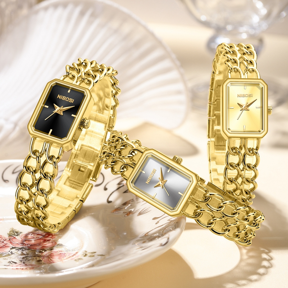 NIBOSI Relógio Feminino Original Com Mostrador Pequeno E Moderno