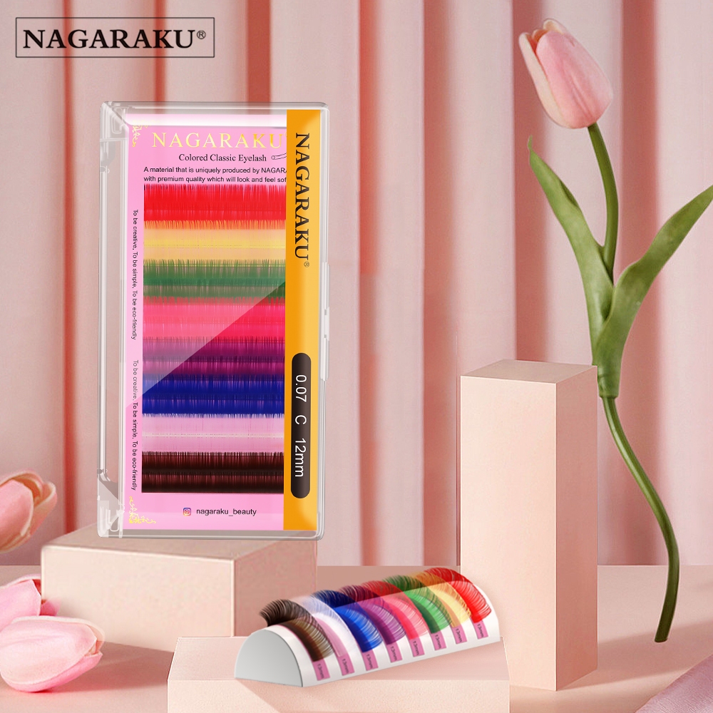 Nagaraku Cílios Postiços Maquiagem Mink Cílios Arco Iris Suave Claro Natural em Oferta na Shopee