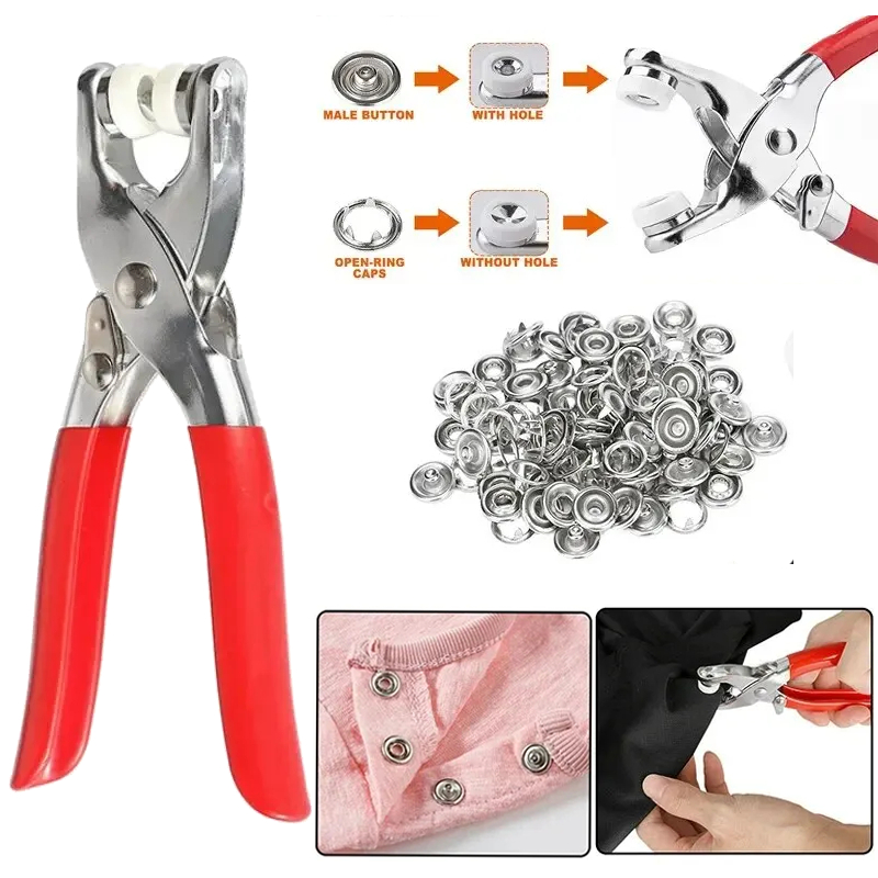 Alicate De Fixação De Botão De Pressão De Metal Prensado À Mão , Costura E Reparo De Roupas , Manual DIY , Fivela De Reb