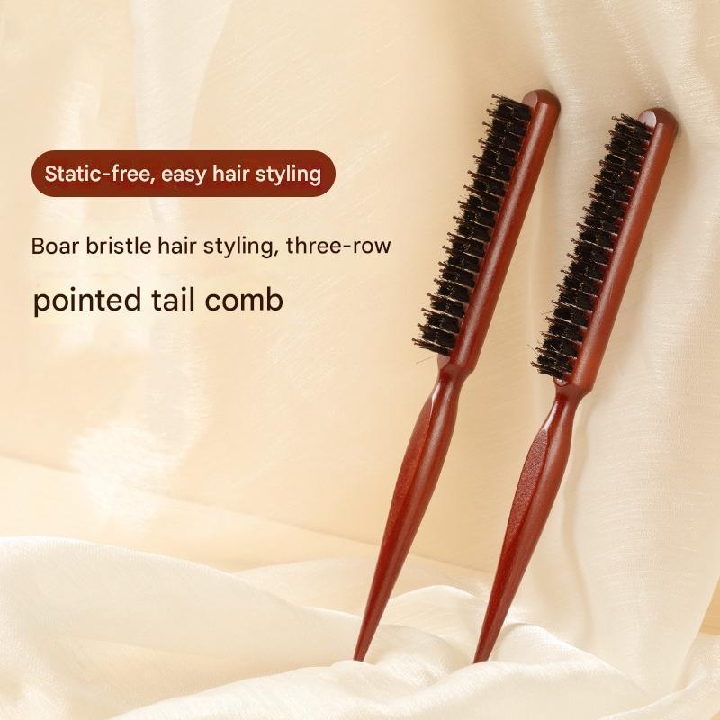 Escova De Pente De Cerdas Profissional Holandês Macio Fina De Madeira Barbear Para Cabeleireiro De Javali Cabelo Massage