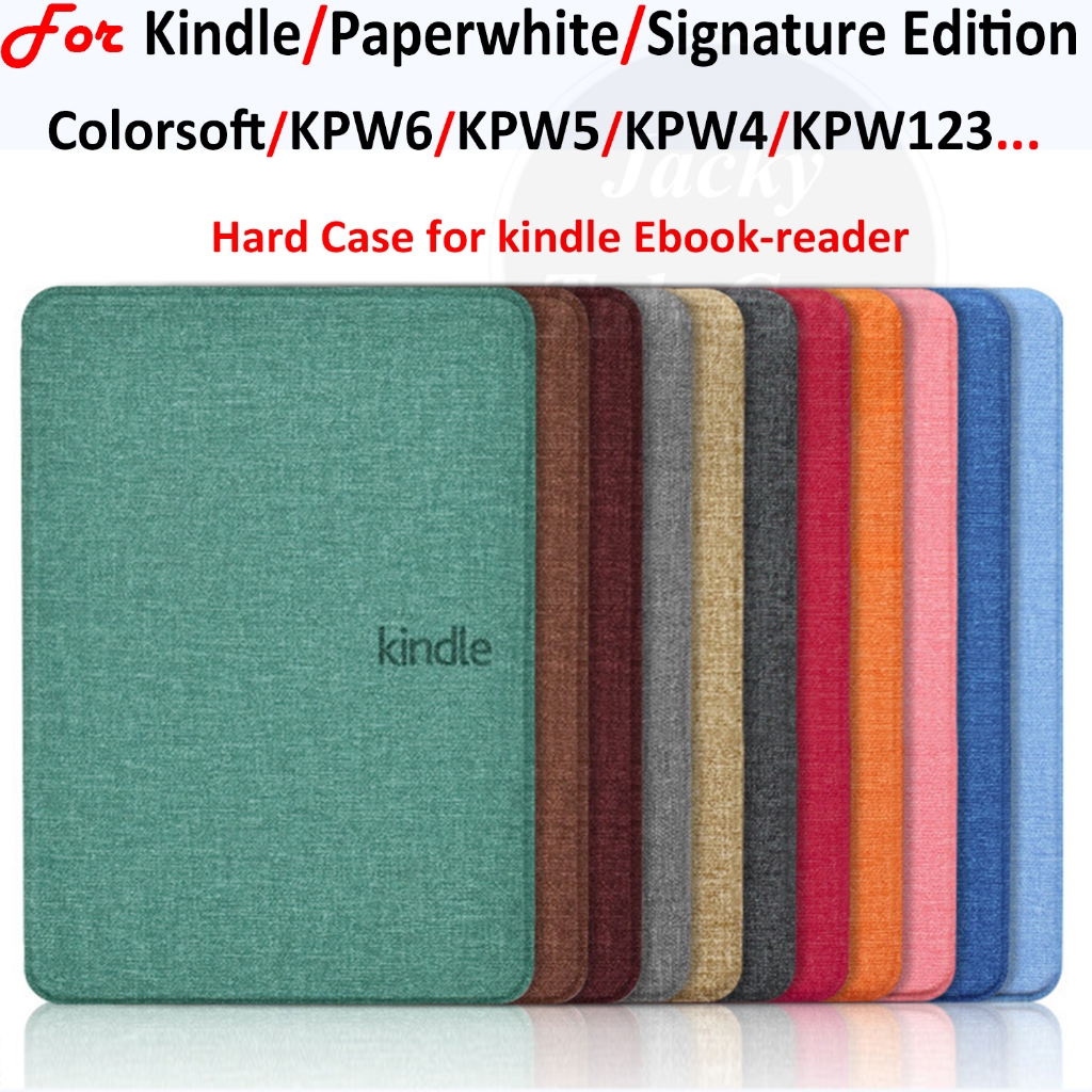 Para Kindle 6" 6.8" 7" E-book Paperwhite Colorsoft Signature Edition 12ª 11ª 10ª Geração Hard Linen Flip Leather Capa