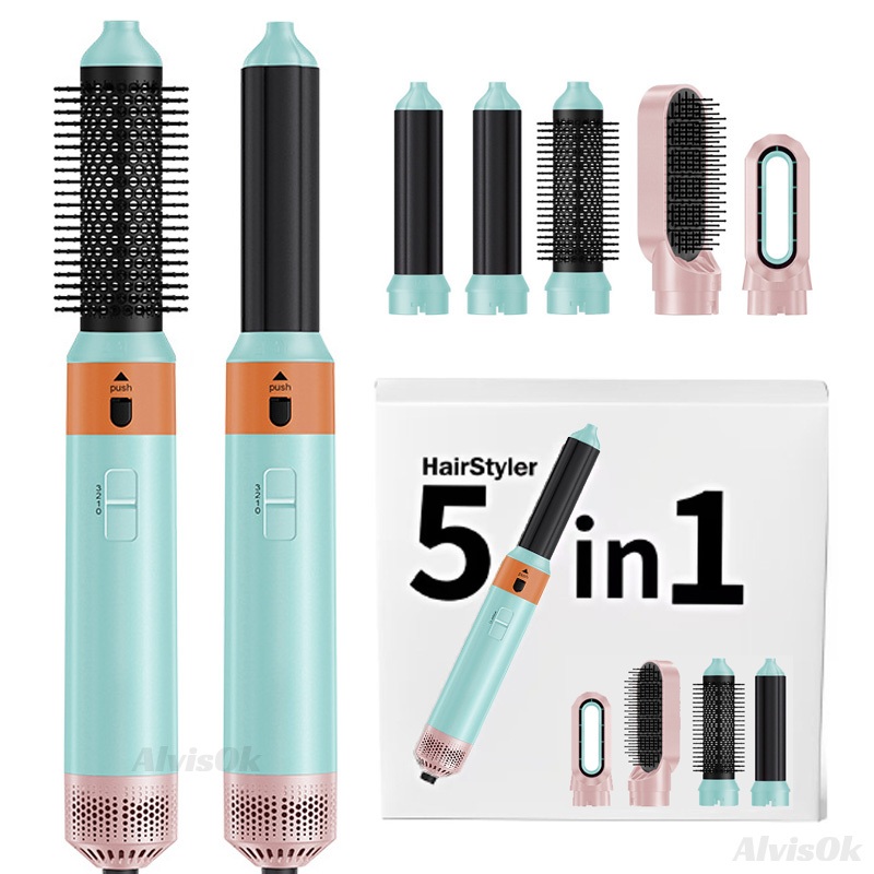 Secador de Cabelo 5 em 1 Escova Secadora Modelador de Cachos Automático Escova Secadora e Alisadora 220v/110v — R$ 268,00 em Shopee, 47% OFF