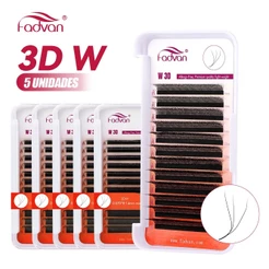 FADVAN Lashes 5 Peças 3D W Volume Fans Extensão De Cílios Brasileiros/Egípcios/Russos