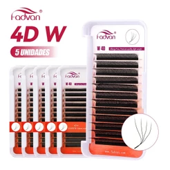 FADVAN 5 Peças Extensões De Cílios Em Forma De W 4D Pré-Fabricado Volume Fãs Estilo Falso Vison Naturais Macios
