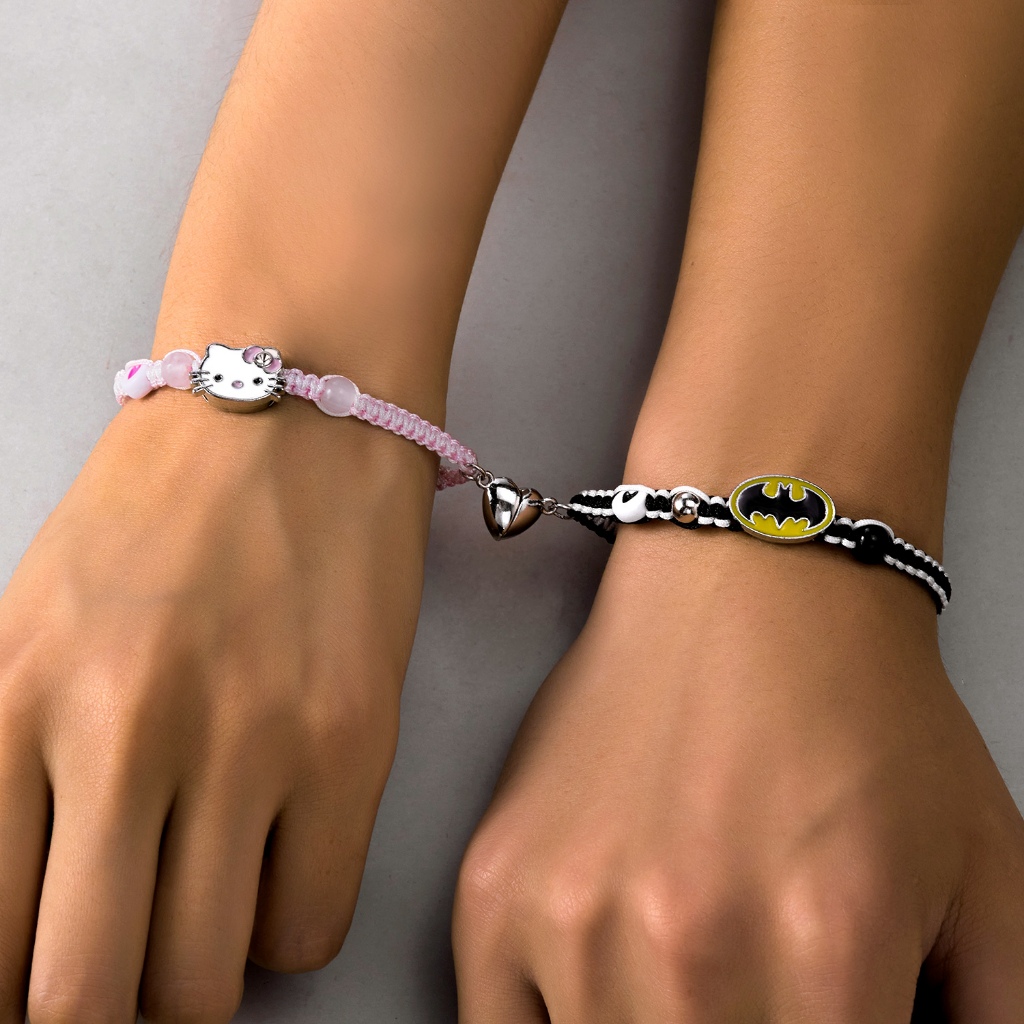 BELLA-Bee Homem-Aranha Batman Love Pulseira De Casal Trançada Magnética Acessório De Presente De Feriado Da Moda — imagem 2 de 2