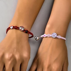 BELLA-Bee Homem-Aranha Batman Love Pulseira De Casal Trançada Magnética Acessório De Presente De Feriado Da Moda