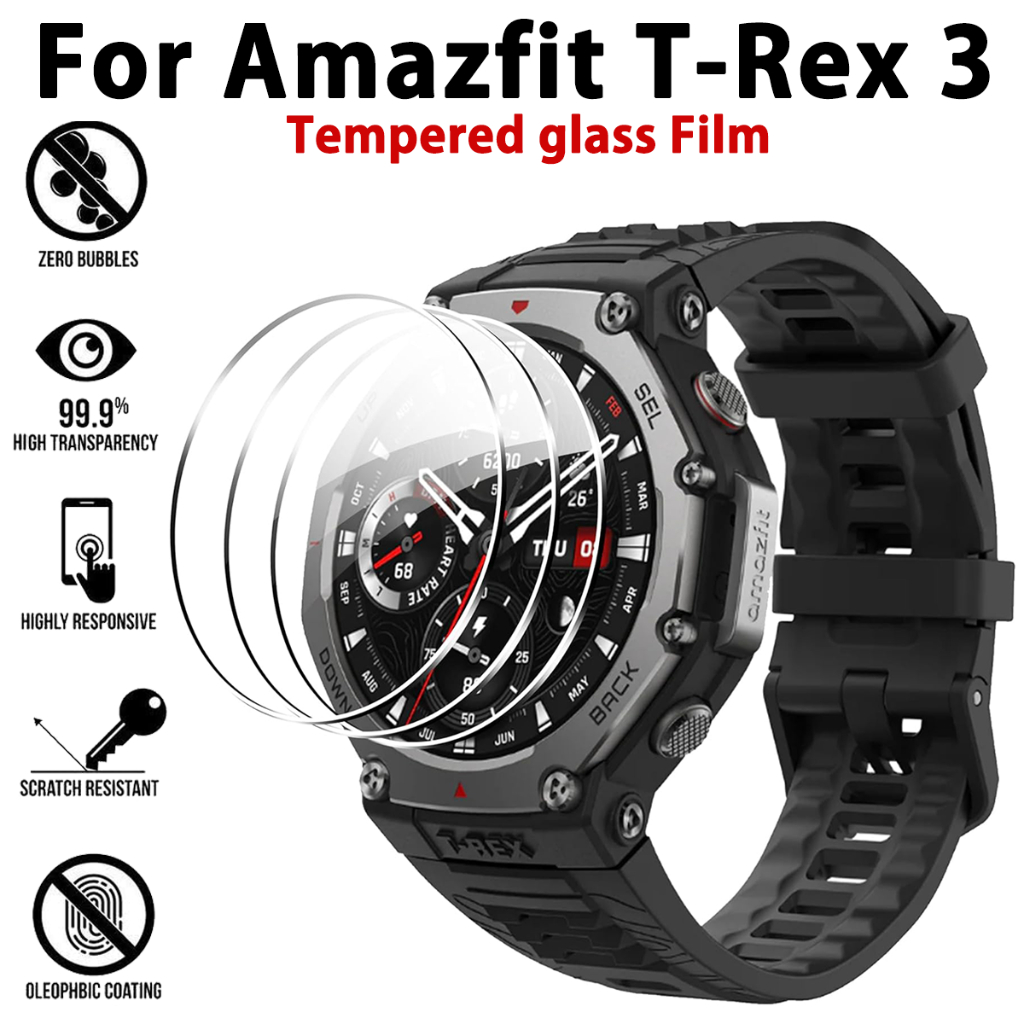 3 Pçs Vidro Temperado Para Amazfit T-Rex 3 Filme Protetor De Tela Anti-Risco Huami rex3 Filmes SmartWatch