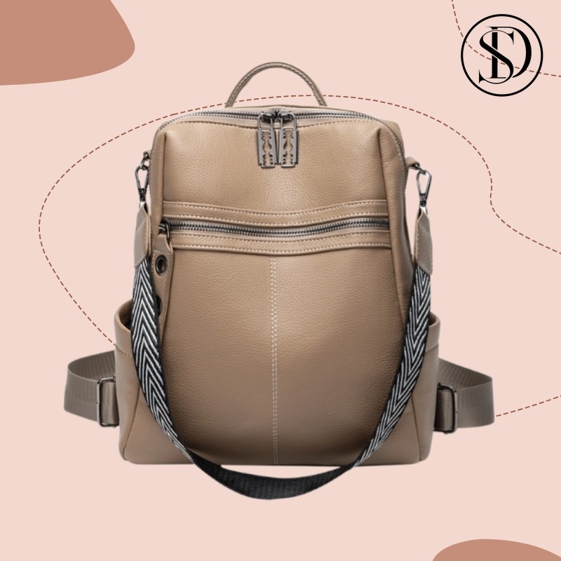 ShinyDiary Mommy Bag Lady Grande Capacidade Pu Couro Estilo Mochila