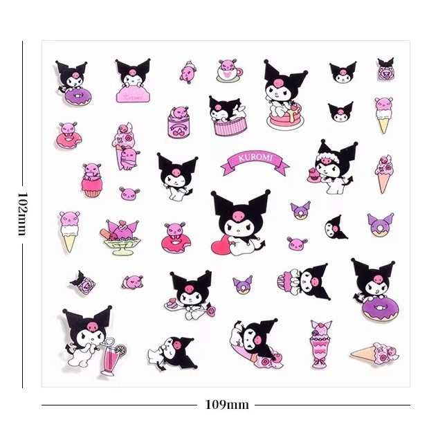 Adesivo Aleatório Para Fone De Ouvido Série Kuromi Cartoon Adesivos em Oferta na Shopee