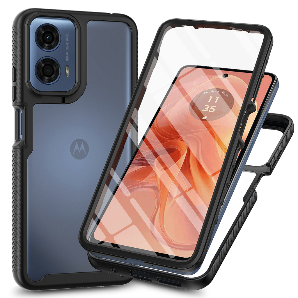 360 ° Capa De Telefone De Proteção Total Para Motorola MOTO G35 5G , À Prova De Choque , Filme Protetor De Tela , Estrut