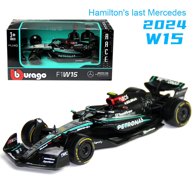 Fórmula Genuína Licença 1 2024 Mercedes AMG W15 W14 Redbull Corrida RB20 F1 Carro Bburago 1/43 F1 Ferrari SF24 MCL60 GP
