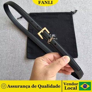 Cinto feminino com tira fina de 2.0 cm de largura e cinto combinado