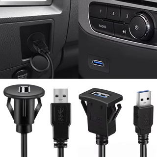 Painel Do Carro Montagem Embutida Linha De Áudio USB 3.0 Porta 1M Cabo Extensão Macho Para Fêmea Soquete Adaptador Plást em Oferta na Shopee