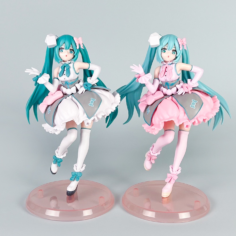 Doce Menina Hatsune Miku Anime Figura Modelo Ornamento 21cm Bonito Com Vestido De Princesa Carro De Mesa Brinquedo Pvc P em Oferta na Shopee