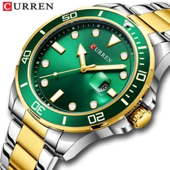 CURREN Relógio Masculino Moda Luxo Caixa Rotativa Aço Inoxidável De Quartzo Impermeável 8388 X