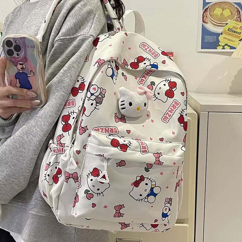 Nova Moda Feminina HelloKitty Dos Desenhos Animados Bonito Grande Capacidade Mochila De Viagem Ao Ar Livre Das Crianças em Oferta na Shopee