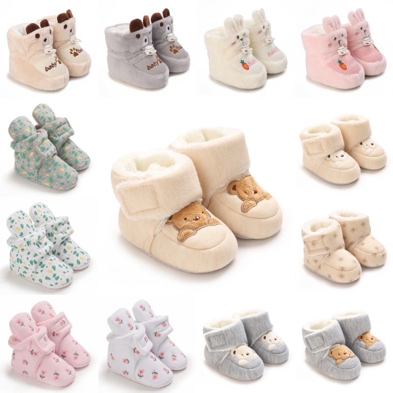 Botas Estampadas Elegantes Para Bebês Meninas Com Sola Macia , Sapatos Infantis Antiderrapantes E Quentes Aprender A And