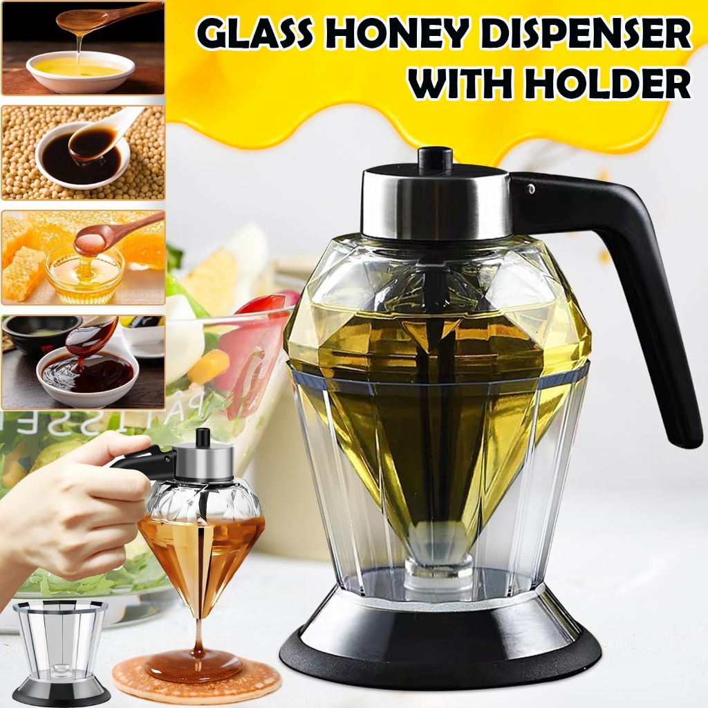 Meleira Honey Dispenser Pote Para Mel De Vidro Dispensador Para Mel Calda Azeite Pote Garr...
