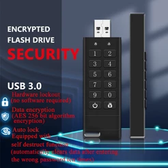 Unidade USB Segura , Senha De hardware De flash Criptografada De 8 Gb 16 , Com Teclado USB3.0 De Disco Preto