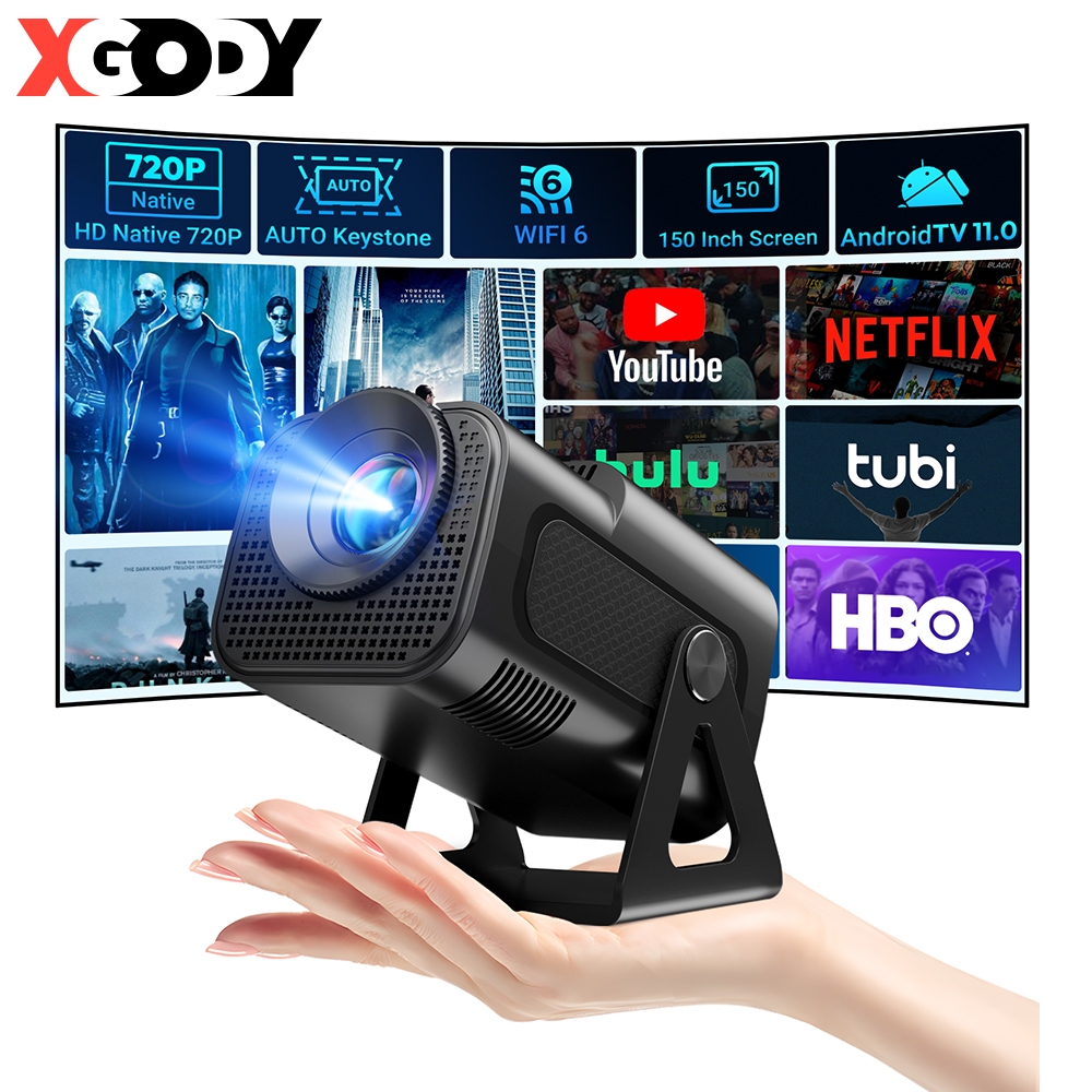 XGODY Gimbal 5 Mini Projetor 4K 1080P Full HD Home Theater Netflix/YouTube Integrado Suporte USB em Oferta na Shopee