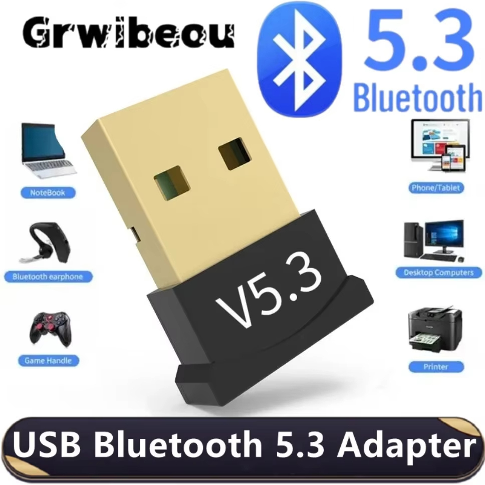 Adaptador USB Bluetooth 5.3 Dongle Sem Fio Para PC Laptop Alto-Falante Receptor De Áudio Transmissor