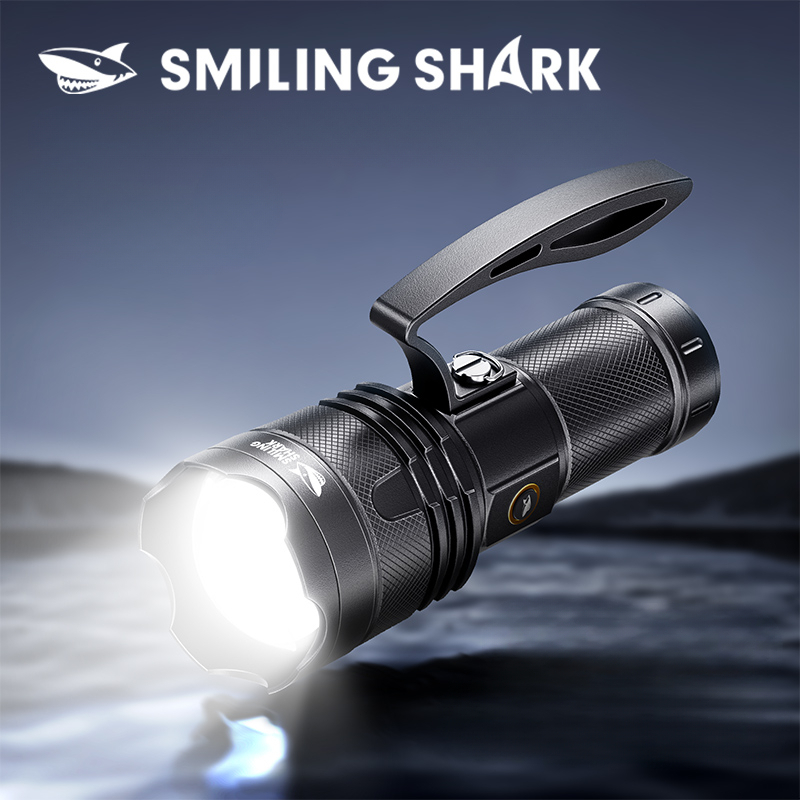 Lanterna LED Smiling Shark ST5133 Super Bright M60 10000LM 4 Modos Type-c Recarregável Display De Carga Elétrica Ilumina