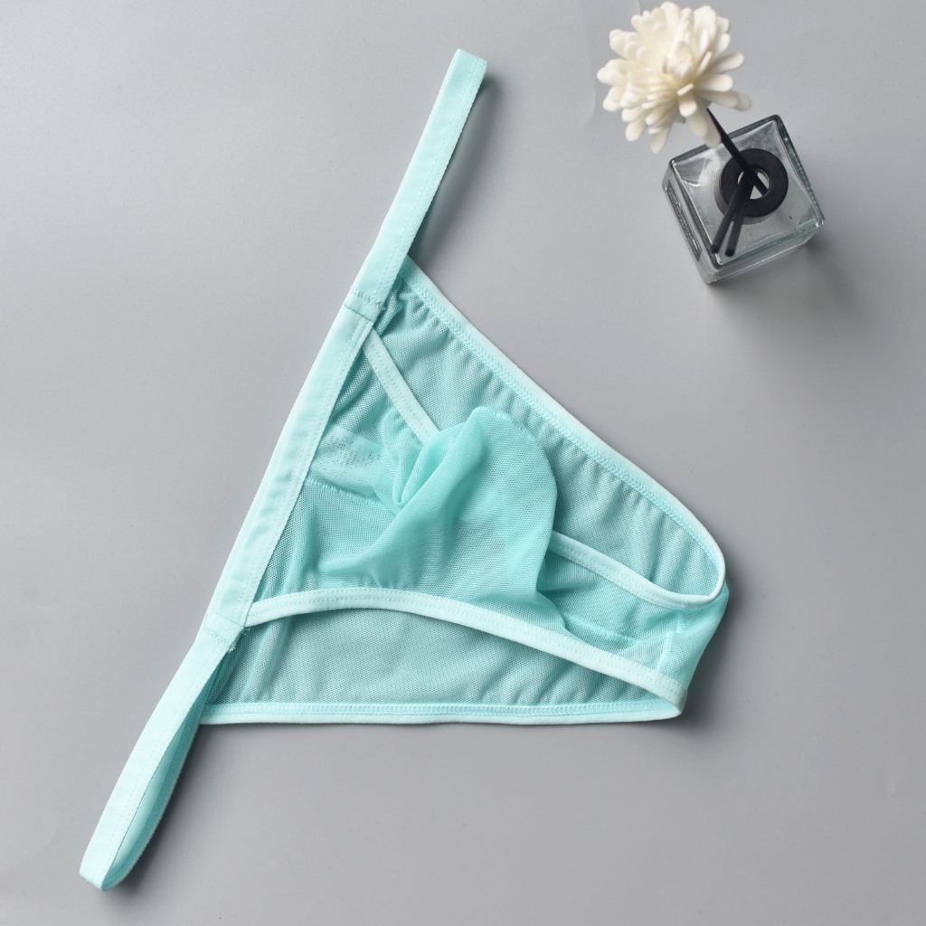 Cuecas masculinas Sexy de cintura baixa, roupa íntima respirável, gaze transparente Bri