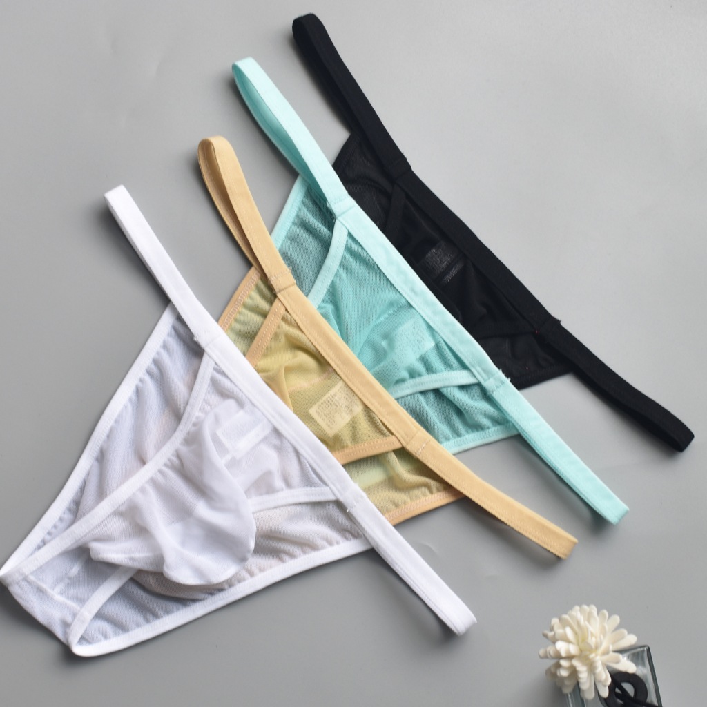 Cuecas masculinas Sexy de cintura baixa, roupa íntima respirável, gaze transparente Bri em Oferta na Shopee