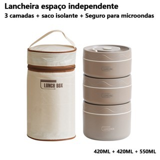 Lancheira Térmica Portátil De Aço Inoxidável 304 Com Bolsa De Grande Capacidade Caixa Multicamadas Bento BPA Free