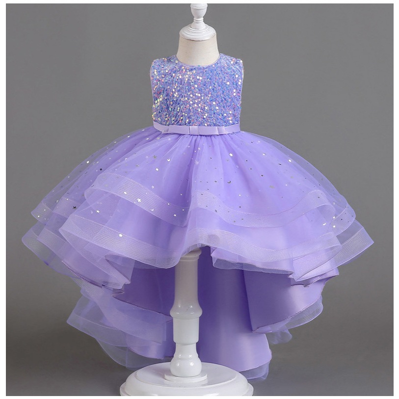 Adolescentes Novas Meninas Vestido De Princesa Verão Lantejoulas Sem Mangas Moda Vestidos De Noite Crianças Roupas — imagem 2 de 2