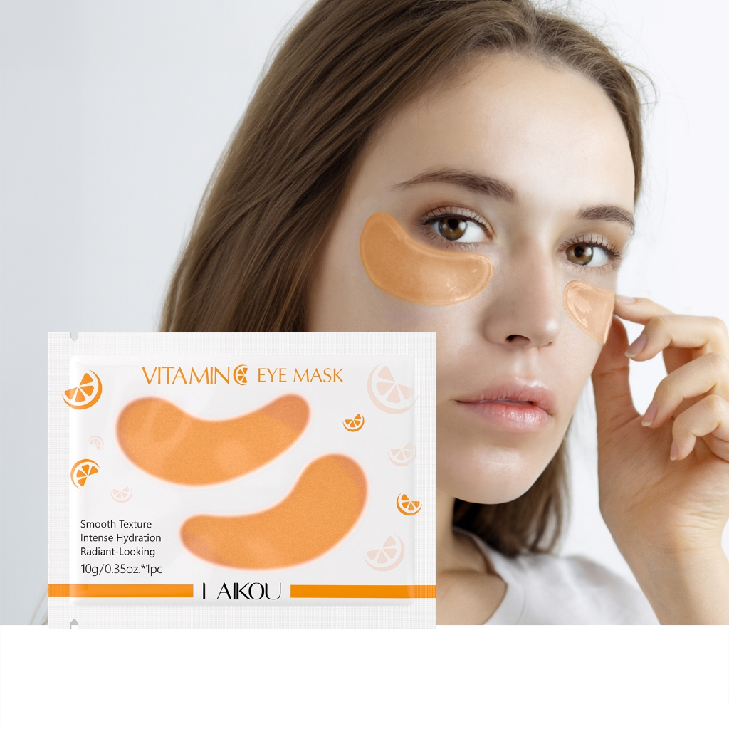 LAIKOU Vitamina C Máscara Para Os Olhos Suave Textura Da Pele Dos Brilho Radiance Hidratação Profunda 10g