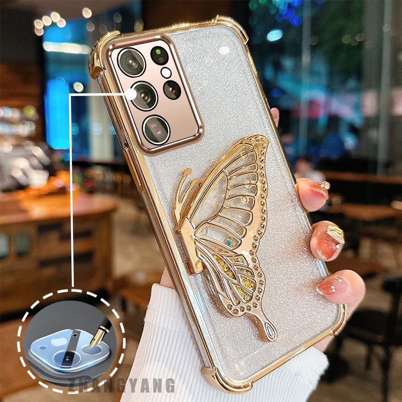 Capa Para Samsung S25 S25 Plus S25 Ultra Galvanoplastia De Telefone anti-Queda De Quatro Cantos Estética glitter E Decor em Oferta na Shopee