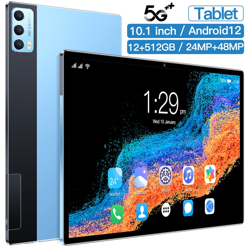 Tablet De 10.1 Polegadas 12 + 512 Gb Android Tablets Cartão Sim Duplo Phablet 5G Wifi