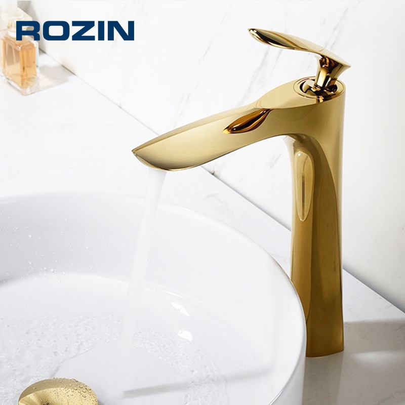 Torneira Lavatório Banheiro Luxuosa Dourada,Inox Bancada Torneira água Quente E Fria 30cm/18cm em Oferta na Shopee