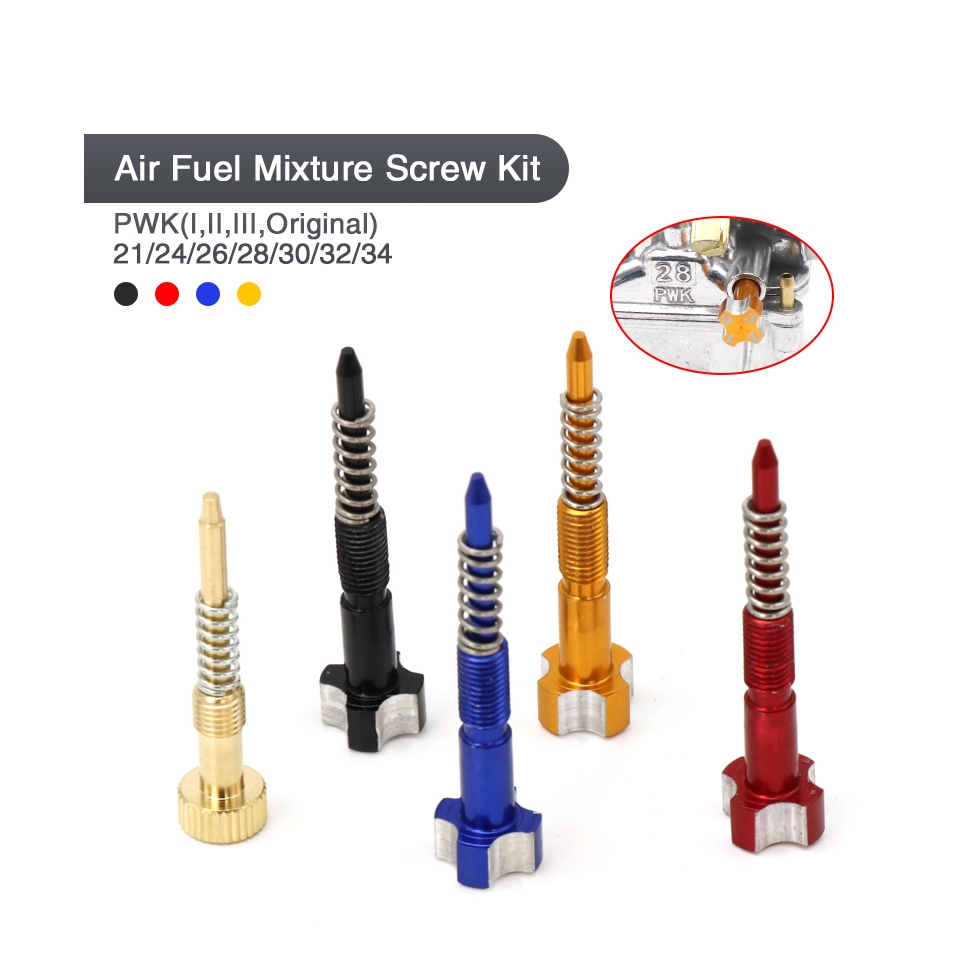 Kit De Parafuso Ajustador De Ar De Motocicleta De Alumínio CNC Para Carburador Keihin PWK 21 24 26 28 30 32 34mm