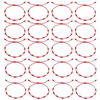 Kit 20 Pulseira Vermelha De Sete 7 Nós Kabbalah Afastar O Mal