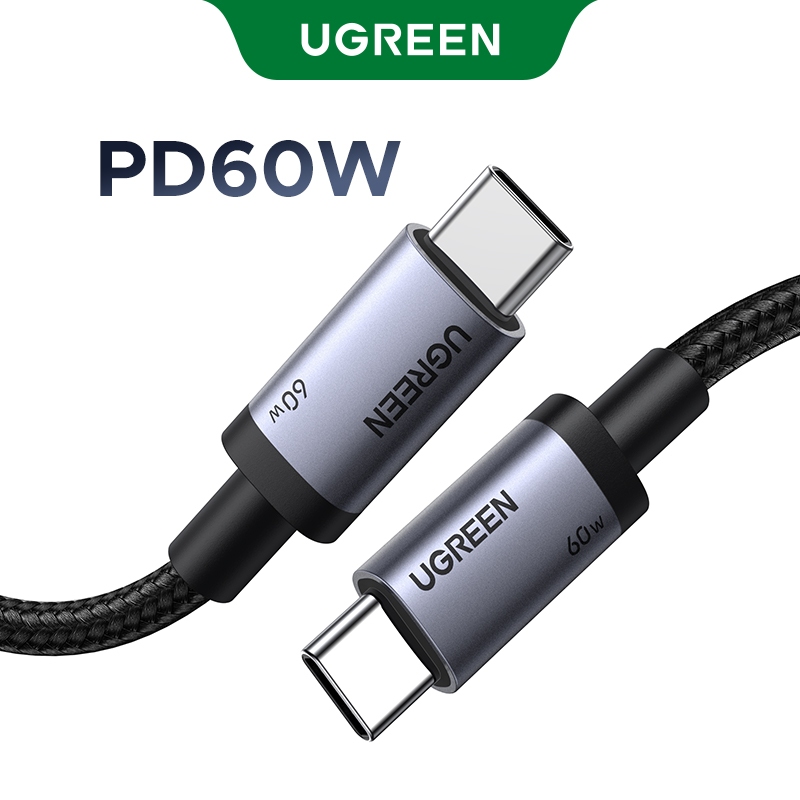 Ugreen USB C Para Type Samsung S24 S25 iPhone 15 16 Pro Max PD 60W Cabo MacBook iPad em Oferta na Shopee