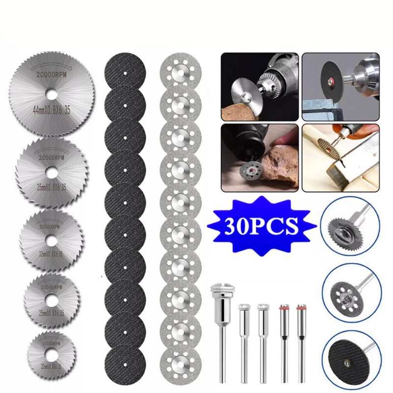 Kit 30 peças Disco Serra Circular Madeira Retifica E Furadeira Parafusadeira Conjunto de mini em Oferta na Shopee