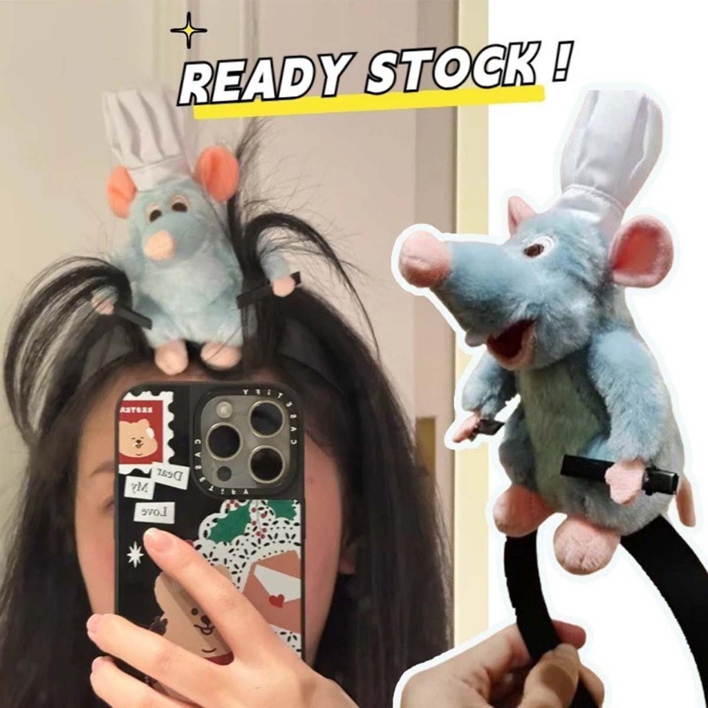 Ratatouille Hairband Boneca De Pelúcia Bandana Francês Aba Larga Hairpin Foto Cabeleireiro Criatividade Menina brincos em Oferta na Shopee