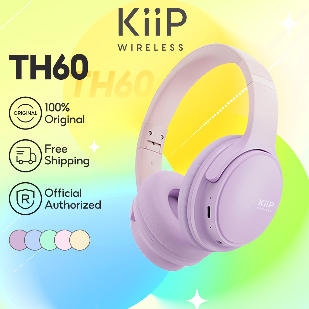 KiiP TH60 Fone De Ouvido Sem Fio Bluetooth AUX 3.5mm De Baixa Latência5.3 - Audio