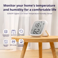SONOFF SNZB-02D Zigbee LCD Sensor Inteligente De Umidade De Temperatura Funciona Com O Suporte De ZBBridge Verificação De Dados Em Tempo Real via eWeLink APP IFTTT