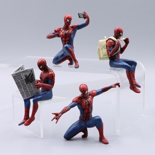 4 Pçs/Set 7-8cm Os Vingadores Super-Herói Homem-Aranha Ler Jornal Peter Benjamin Parker Q Versão PVC Figuras De Ação Mod em Oferta na Shopee