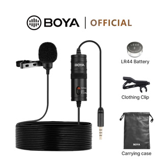 BOYA BY-M1 Microfone de Lapela Omnidirecional 6m com Clipe para Celular DSLR Vlog Câmera Gravação Live em Oferta na Shopee