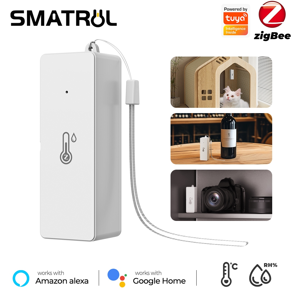 SMATRUL Zigbee 3.0 Inteligente Temperatura E Umidade Tuya Sensor Detector De Termômetro Interno Para Trabalho Doméstico em Oferta na Shopee
