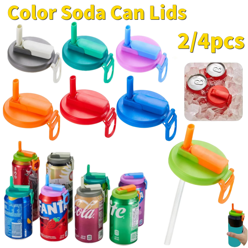 Tampas De Lata De Refrigerante De 2 Cores , Palha De Silicone Selada Criativa , Sem BPA , Tampa De Tanque Reutilizável P